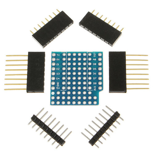 Picture of WeMos ProtoBoard Shield For WeMos D1 Mini Double Sided Perf Board Compatible