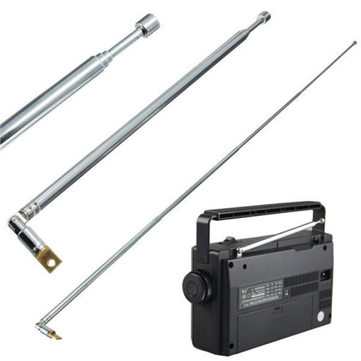 Immagine di Full-channel AM FM Radio Telescopic Antenna Replacement 63cm Length 4 Sections