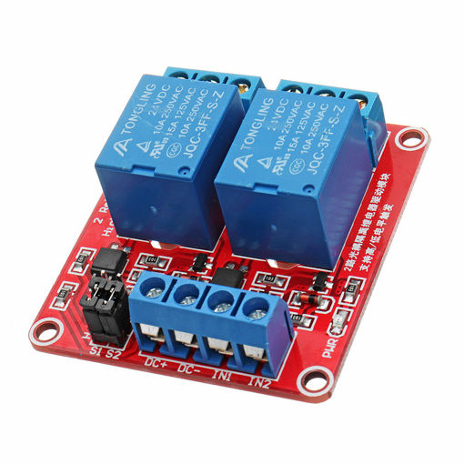 Picture of 24V 2 Channel Level Trigger Optocoupler Relay Module Power Supply Module For Arduino