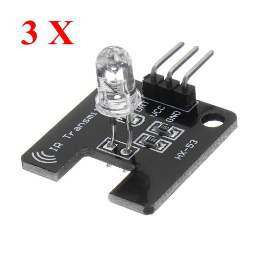 Picture of 3Pcs  Electronic Block Infrared Emission Module IR Transmitter Infrared Sensor Module With LED For A