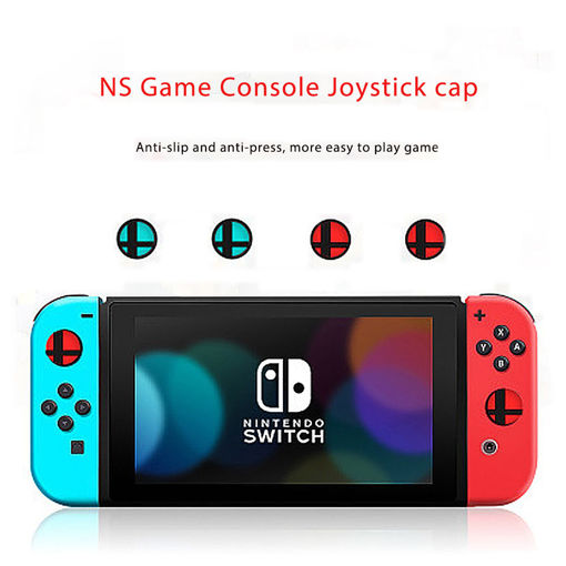 Immagine di 2Pcs Anti-slip Silicone Rocker Button Cap Joystick Cover for Nintendo Switch NS Game Console Blue