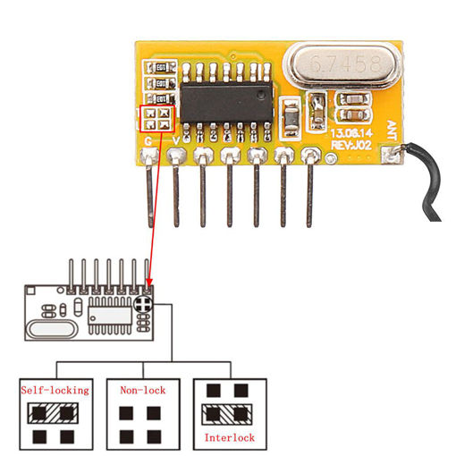 Immagine di 315 MHz Superheterodyne Receiver Module Wireless Learning Receiver Board with Decoding