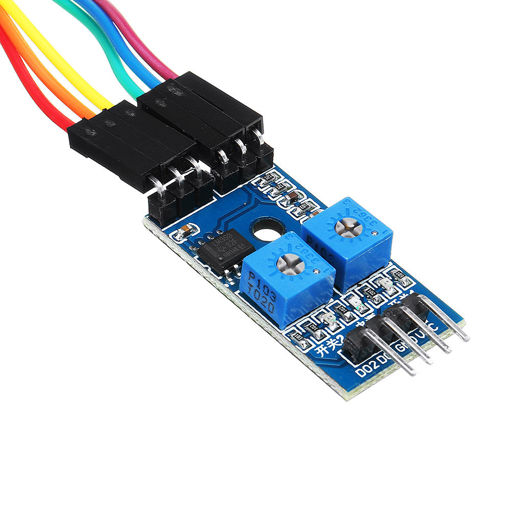 Picture of 2 Channel Speed Sensor Module Counting Motor Speed Controller Measuring Slot Type Optocoupler Module