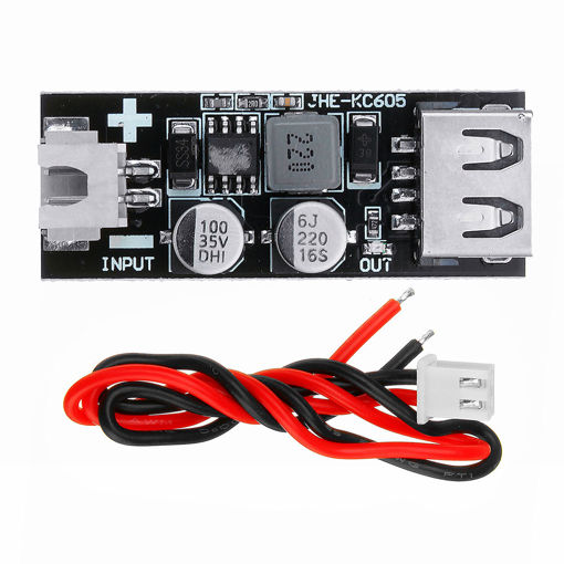 Immagine di JHE-KC605 DC-DC Voltage Display Step Down USB Charging Module 7-30V QC3.0 USB Mobile Phone Charger