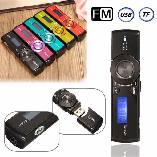 Picture of LCD Screen USB Mp3 Music Player FM Radio Support 16GB Micro SD TF Card with Earphone