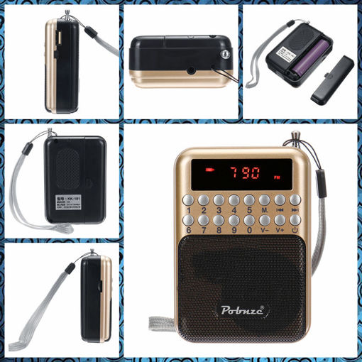 Immagine di LCD Digital FM Pocket Radio Speaker USB TF Card MP3 Music Player