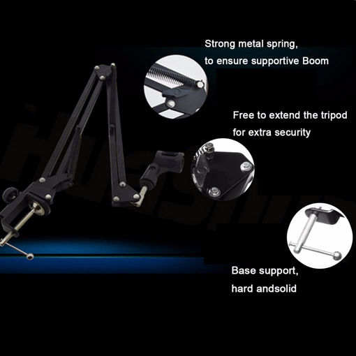 Immagine di Adjustable Microphone Mic Suspension Boom Scissor Arm Stand Holder with Shock Mount