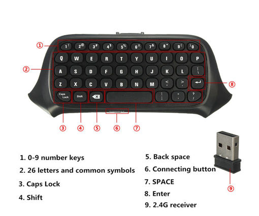 Immagine di 2.4G Mini Wireless Chatpad Message Keyboard for Xbox One Controller