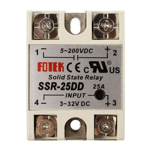 Picture of 3Pcs 25A SSR-25DD Solid State Relay Module DC 3-32V To DC 5-200V