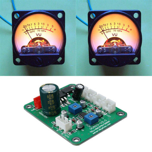 Immagine di 2 Pcs VU Meter Warm Backlight Recording Audio Level Amp With Driver Module