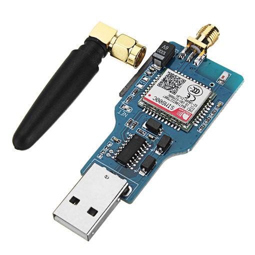 Picture of USB to GSM Serial GPRS SIM800C Module With bluetooth Sim900a Computer Control Calling With Antenna