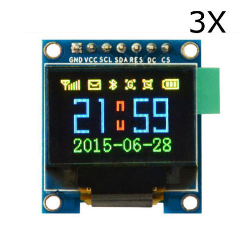 Picture of 3Pcs 0.95 Inch 7pin Full Color 65K Color SSD1331 OLED Display SPI For Arduino