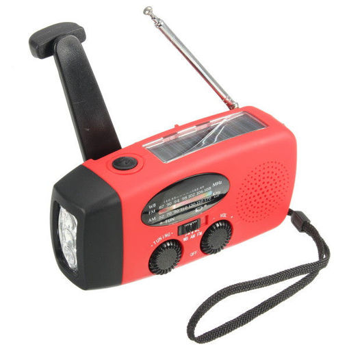 Picture of Emergency Solar Hand Crank Wind Up 3 LED Flashlight Torch AM FM Radio Charger