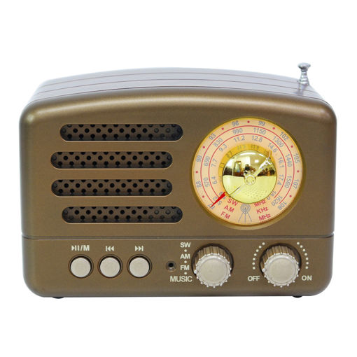 Picture of Portable AM FM AUX Vintage Retro Radio SW bluetooth Speaker TF Card USB MP3 Music Player
