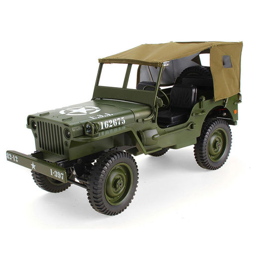 Picture of JJRC Q65 2.4G 1/10 Jedi Proportional Control Crawler Military Truck 4WD Off-Road RC Car With Canopy LED Light