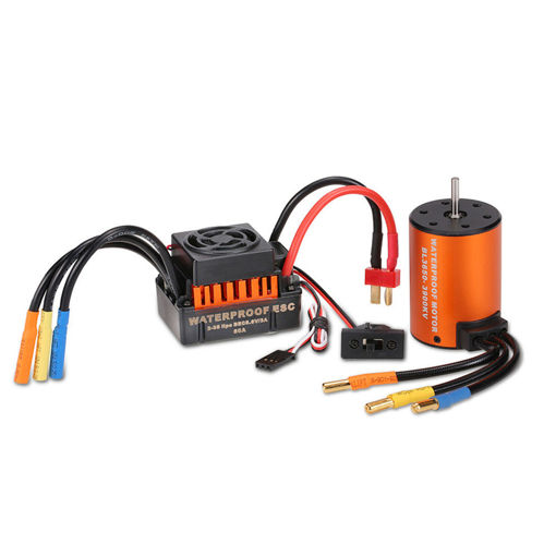 Immagine di Surpass Hobby Waterproof 3650 3900KV Brushless RC Car Motor With 60A ESC Set For 1/10 RC Car