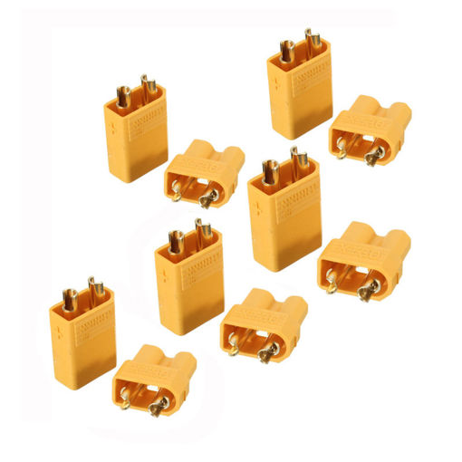 Picture of 5 Pairs XT30 2mm Golden Male Female Non-slip Plug Interface Connector