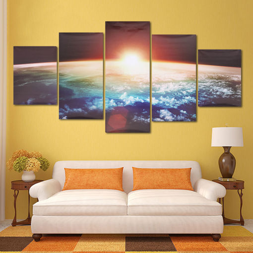 Immagine di 5 Cascade Sunrise Earth Canvas Wall Painting Picture Home Decoration No Framed