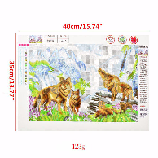 Immagine di 40x35CM Wolves 5D Diamond Painting Embroidery DIY Craft Home Decor