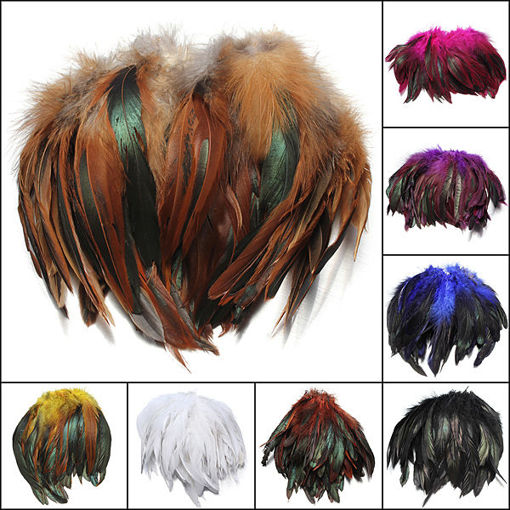 Immagine di 100pcs Fluffy Fashion Rooster Feather Craft DIY 6-8