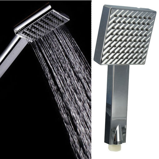 Immagine di Chrome Polished Silver Square Handheld Shower Head Water Saving