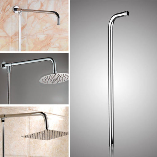 Immagine di 50x10cm Stainless Steel Silver Shower Head Bracket Wall Mounted Tube Bathroom Accessories