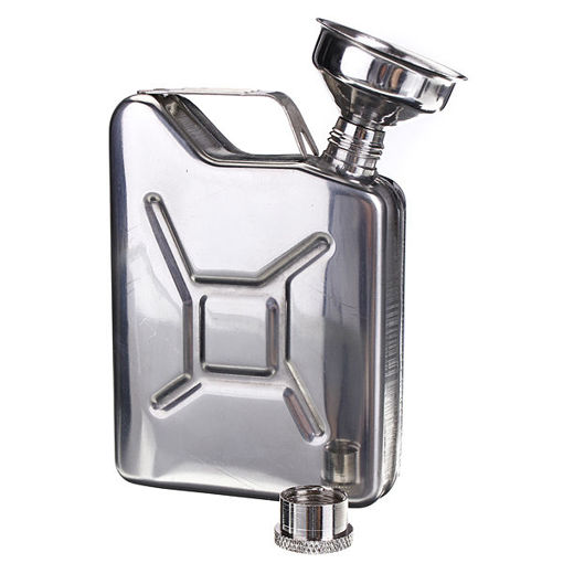 Immagine di Portable 5oz Stainless Steel Mini Hip Flask Liquor Whisky Pocket Bottle With Funnel