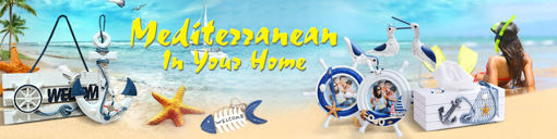 Immagine di Mediterranean Style Welcome Aboard Decorative Life Buoy Home Decor