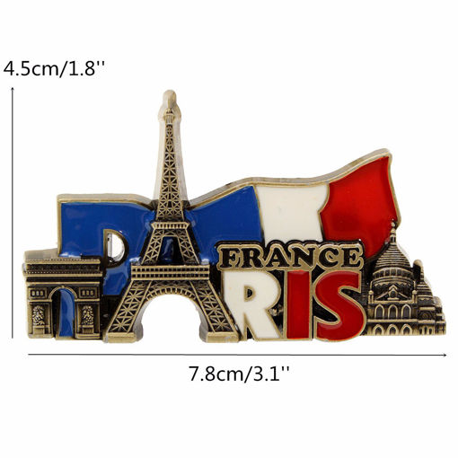 Picture of Paris France Travel Collectible Metal Stereoscopic Fridge Magnet Sticker Tourist Souvenir