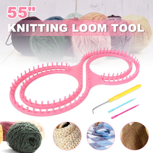 Immagine di Pink Round Knitting Knitter Craft Tool Kit for Sweaters Sock Scarf Hat Loom Ring