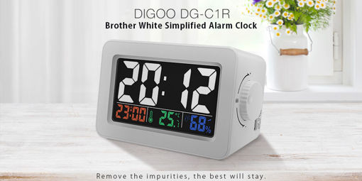 Picture of Digoo DG-C1R Brother Double Knob Simplified Alarm Clock Touch Adjust Backlight with Temperature Hu