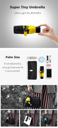 Immagine di Honana HN-KU3 Compact Mini Travel Umbrella Light Weight Tiny Waterproof Pocket UV Rain Umbrellas