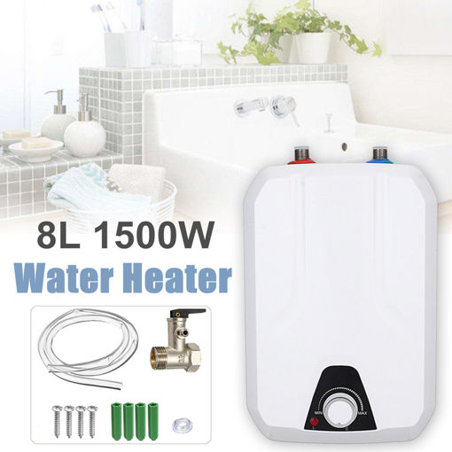 Immagine di 8L 1500W Home Electric Tankless Hot Water Heater Instant Heating System 110/220V