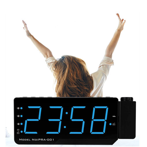 Immagine di Alarm Clock Projector LED Digital Display Temperature Snooze FM Radio Projector Clock