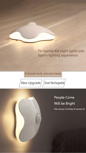 Immagine di Loskii DX-S11 0.7W LED Motion-Activated Sensor Night Light Four Portable USB Rechargeable