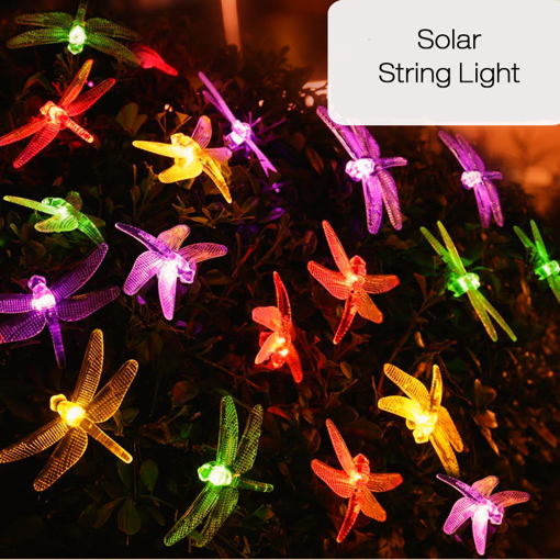 Picture of Honana DX-334 20 LED Dragonfly Colorful String Lights Solar Powered Night Light Garden Home Decor