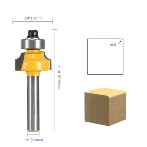 Picture of 1/4 Inch Shank Round Over Edging Router Bit 1/8 Inch Radius Router Bit Wood Working Cutter