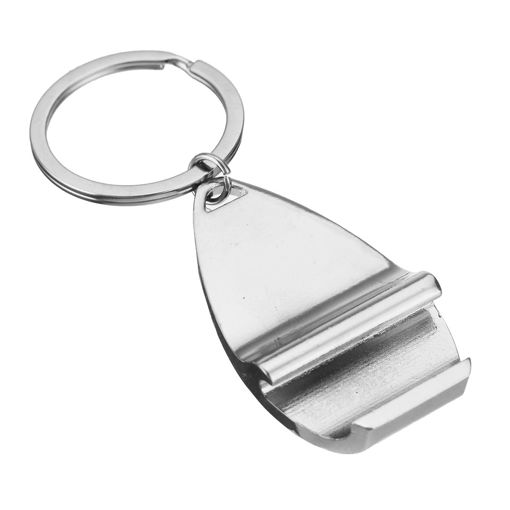 Picture of Modern Chrome Bottle Beer Wine Opener Compact Design Keyring Keychain Silver