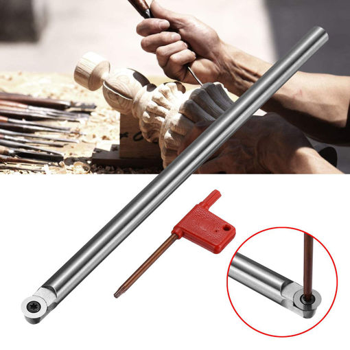 Picture of R6 250mm Wood Turning Tool Turning Chisel Round Shank with Wood Carbide Insert Cutter