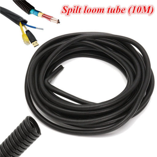 Picture of 10x13mm Management Convoluted Tubing Wire Split Loom Conduit Cable 10 Meter Length