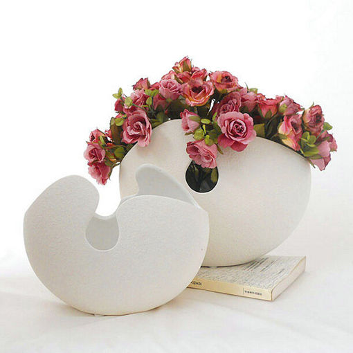 Picture of Creative Ceramic Egg Shell Shaped Desktop Flower Pots Potted Plants