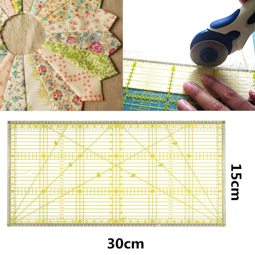 Picture of 30*15cm Clear Acrylic Quilt Ruler Patchwork Acrylic Rulers Sewing Rulers